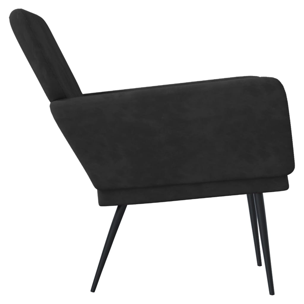 vidaXL Fotel, czarny, 62x79x79 cm, obity aksamitem