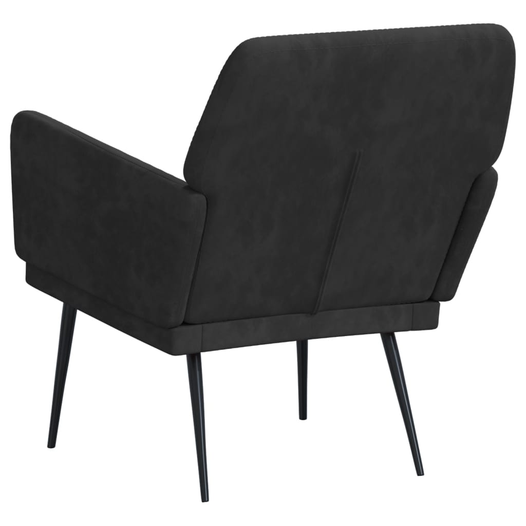 vidaXL Fotel, czarny, 62x79x79 cm, obity aksamitem