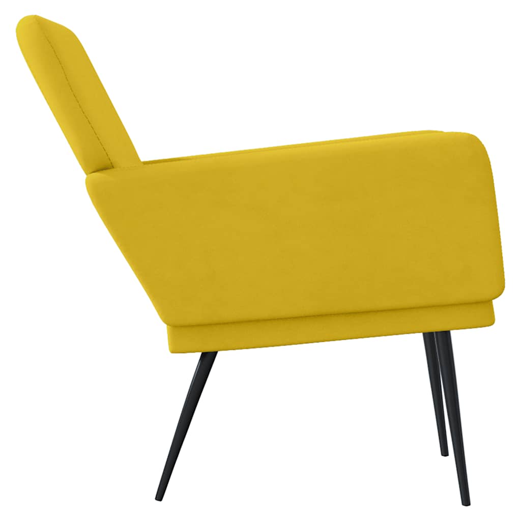 vidaXL Fotel, żółty, 62x79x79 cm, obity aksamitem