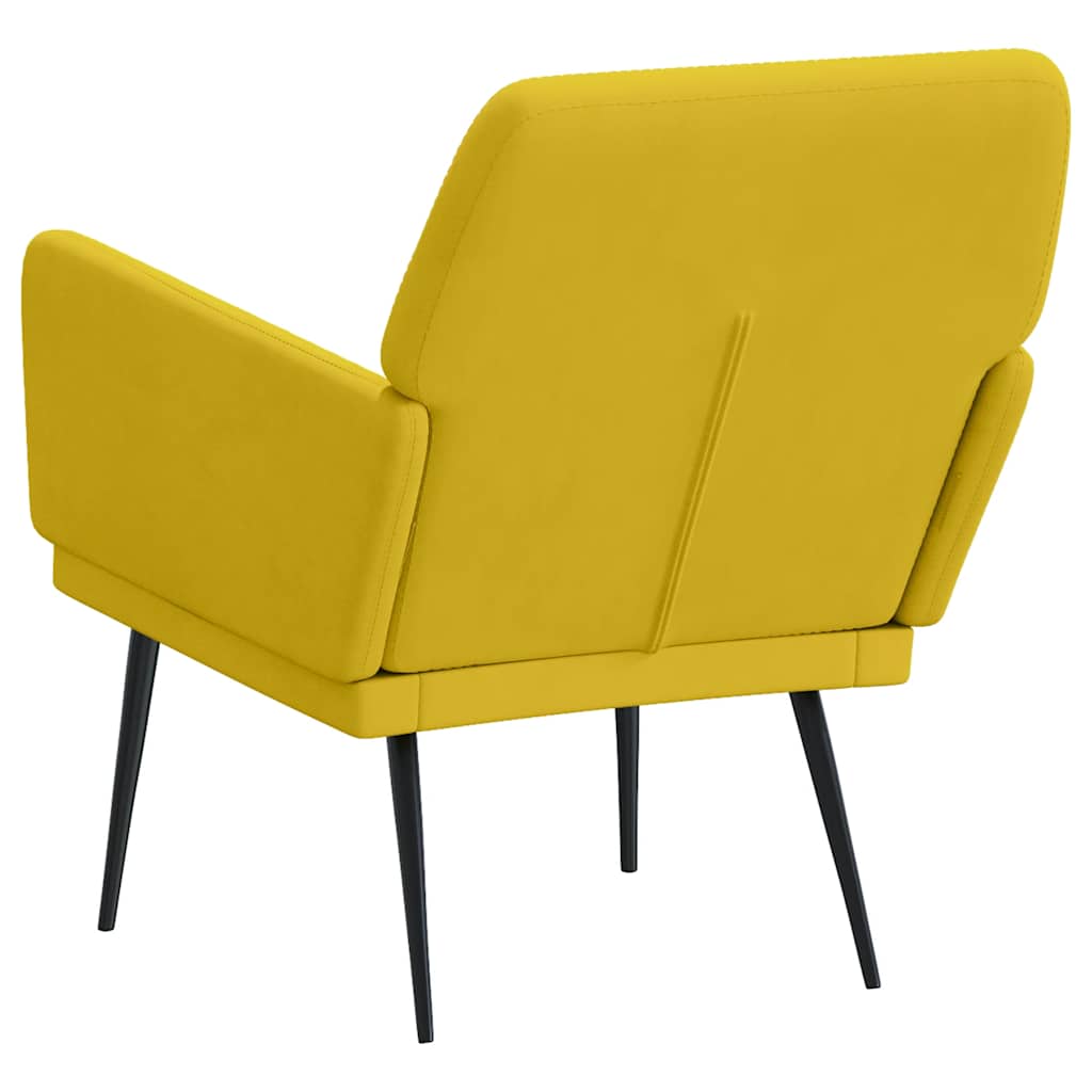 vidaXL Fotel, żółty, 62x79x79 cm, obity aksamitem