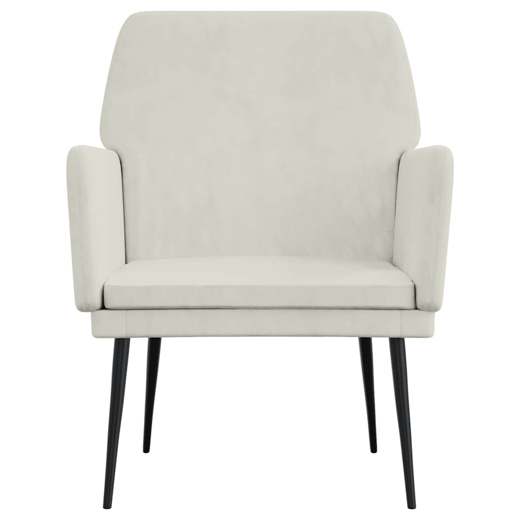 vidaXL Fotel, kremowy, 62x79x79 cm, obity aksamitem
