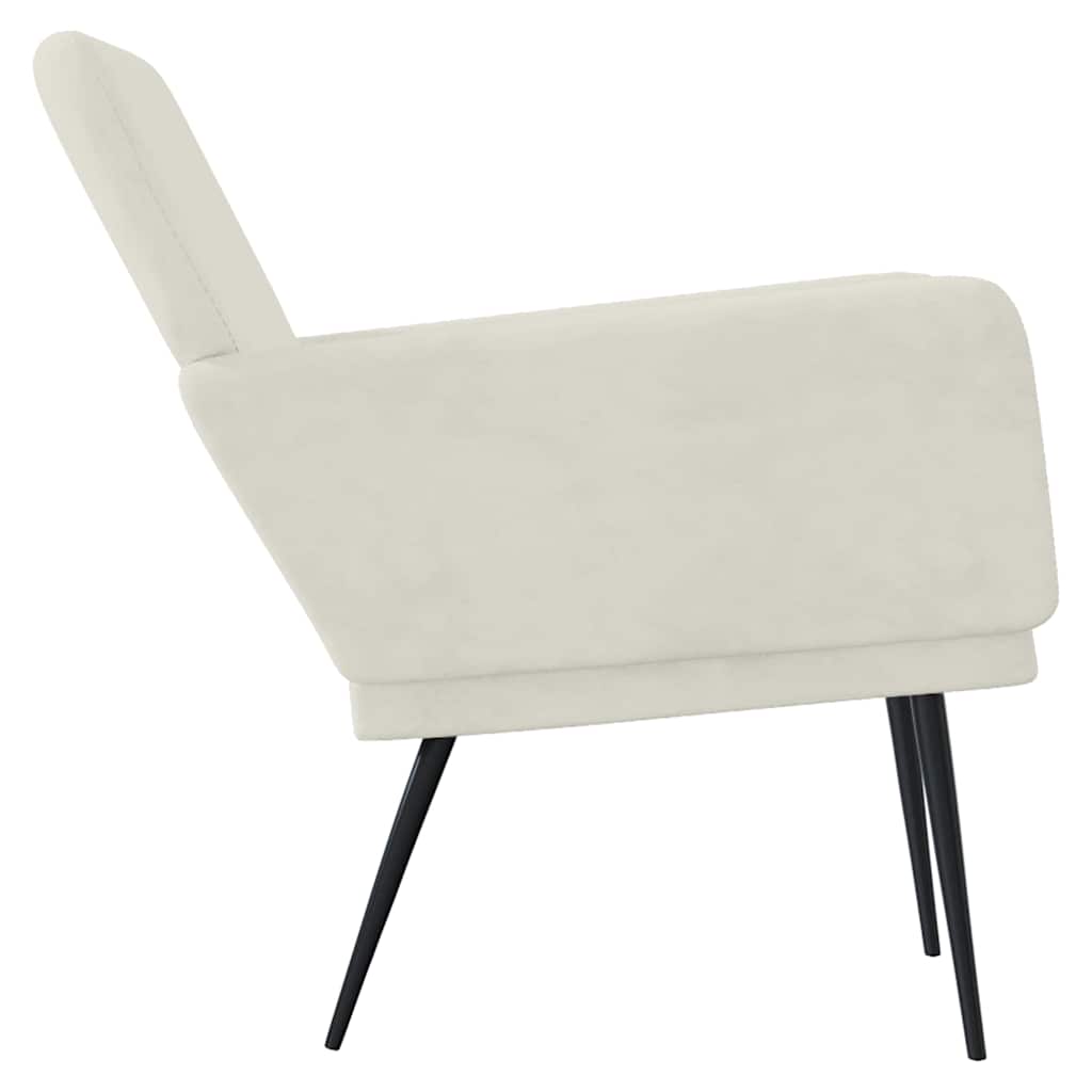 vidaXL Fotel, kremowy, 62x79x79 cm, obity aksamitem