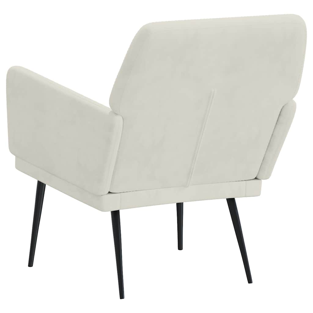 vidaXL Fotel, kremowy, 62x79x79 cm, obity aksamitem