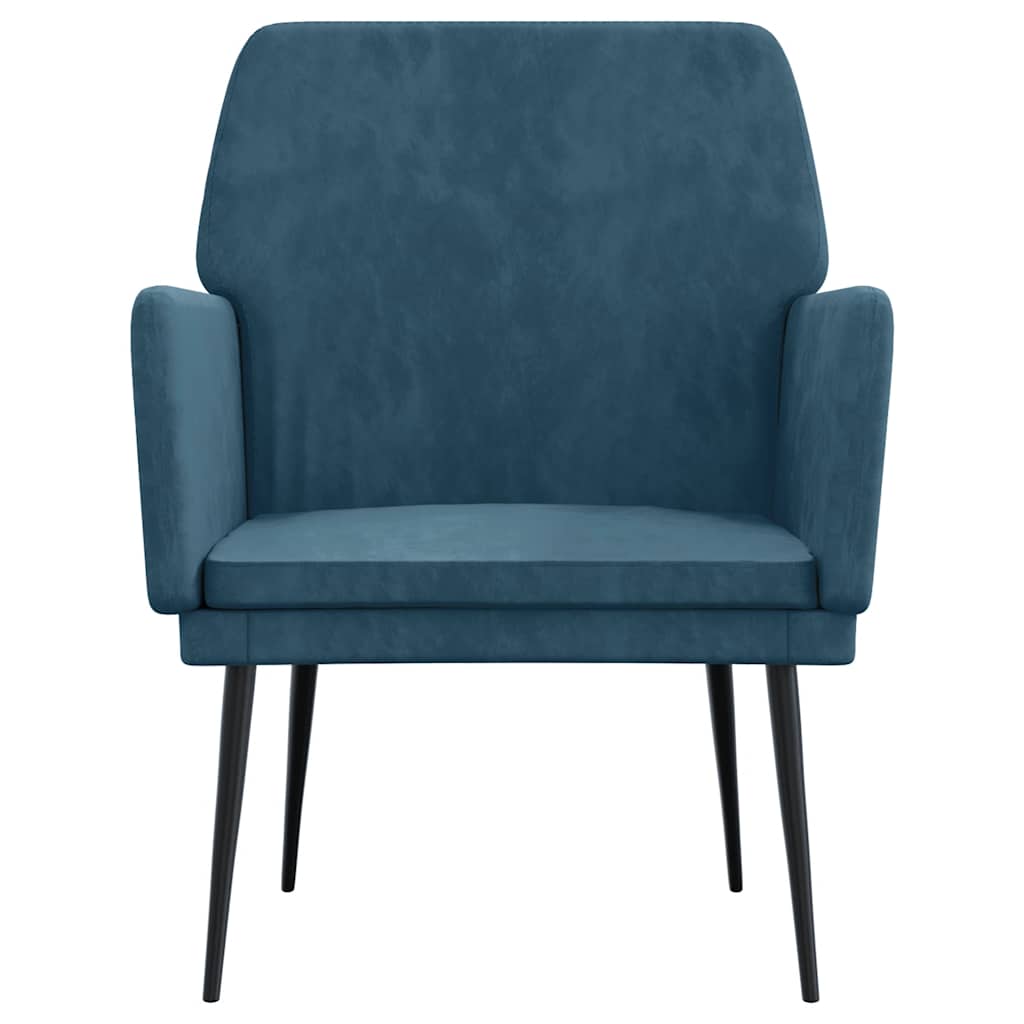 vidaXL Fotel, niebieski, 62x79x79 cm, obity aksamitem