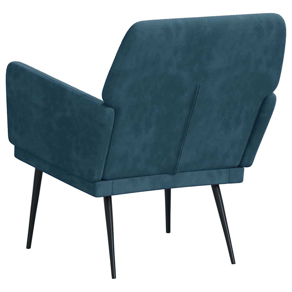 vidaXL Fotel, niebieski, 62x79x79 cm, obity aksamitem