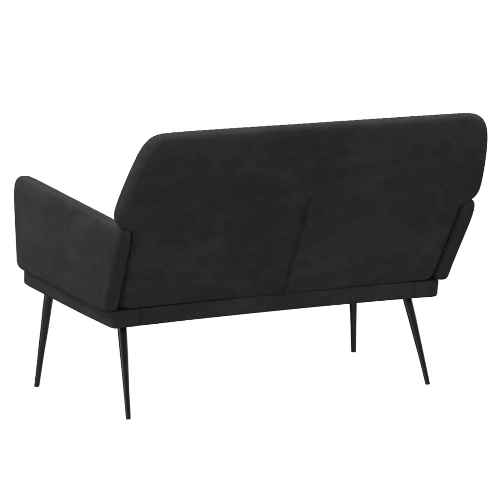 vidaXL Ławka, czarna, 108x79x79 cm, tapicerowana aksamitem