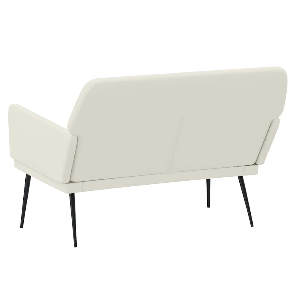 vidaXL Ławka, kremowa, 108x79x79 cm, tapicerowana aksamitem