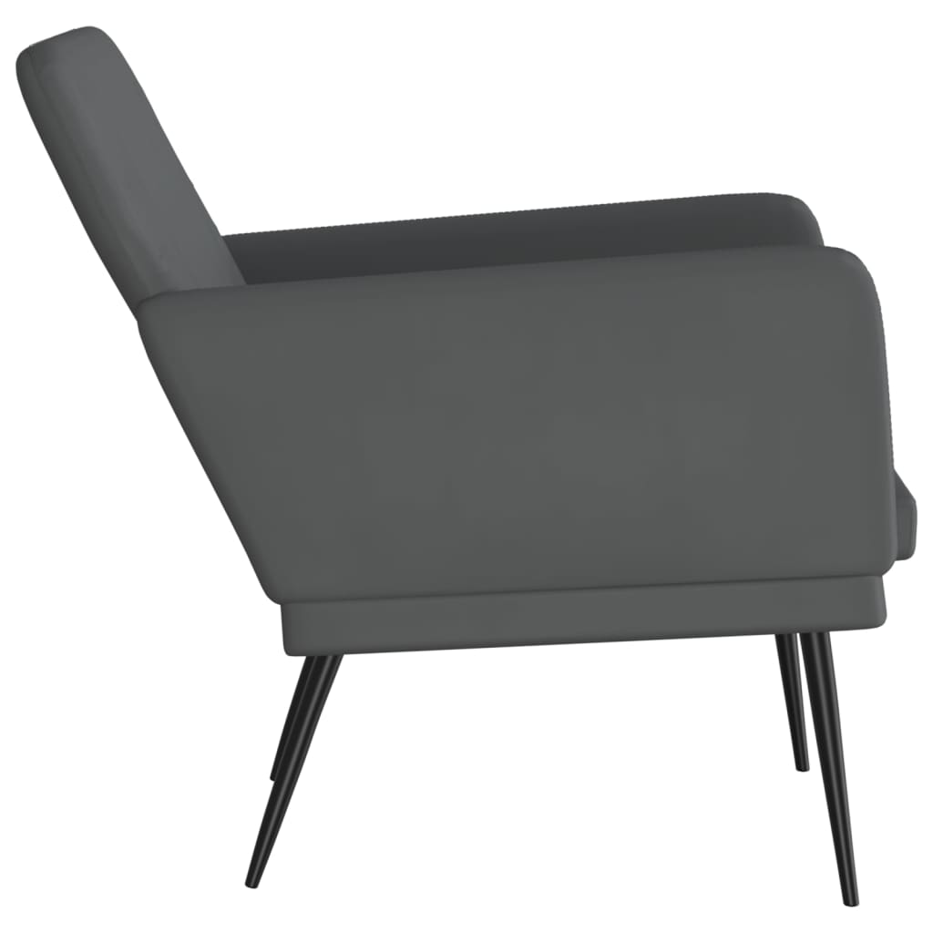 vidaXL Fotel, szary, 61x78x80 cm, obity sztuczną skórą