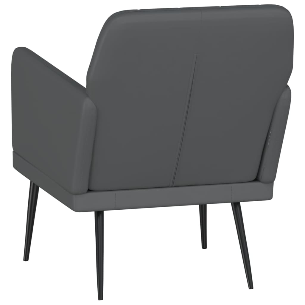 vidaXL Fotel, szary, 61x78x80 cm, obity sztuczną skórą
