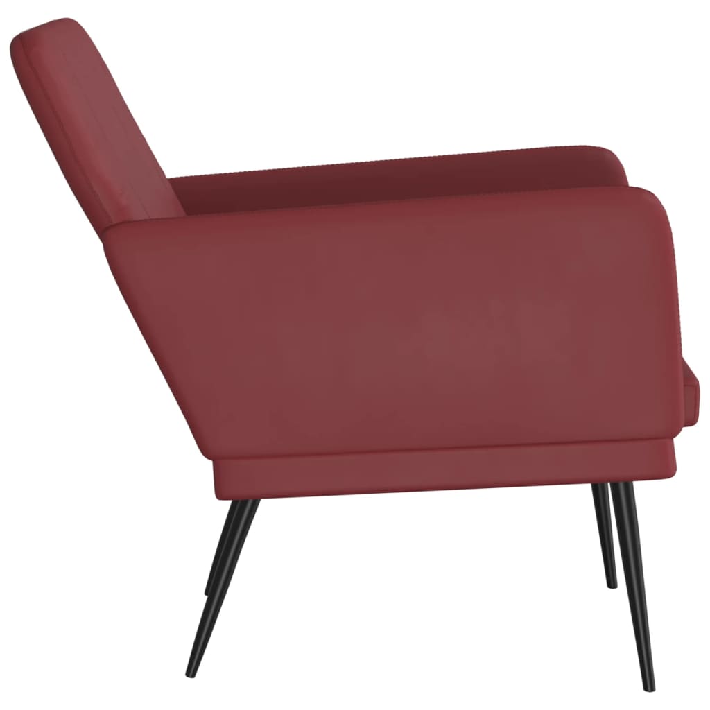 vidaXL Fotel, winna czerwień, 61x78x80 cm, obity sztuczną skórą