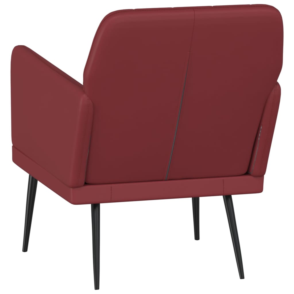 vidaXL Fotel, winna czerwień, 61x78x80 cm, obity sztuczną skórą