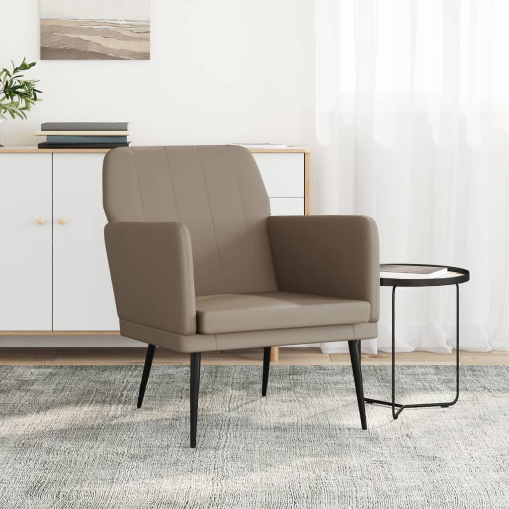 vidaXL Fotel, cappuccino, 61x78x80 cm, obity sztuczną skórą