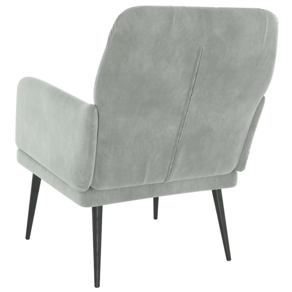 vidaXL Fotel, jasnoszary, 62x79x79 cm, obity aksamitem