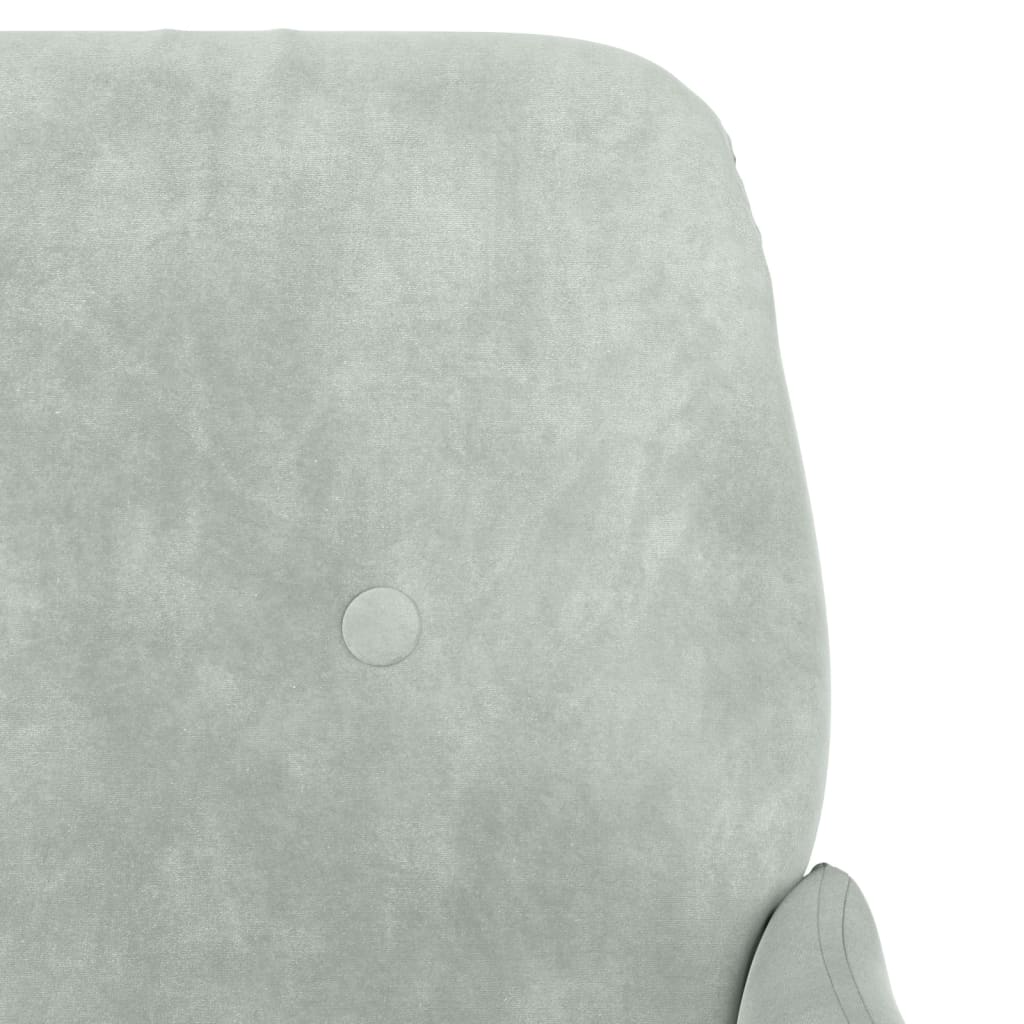 vidaXL Fotel, jasnoszary, 62x79x79 cm, obity aksamitem