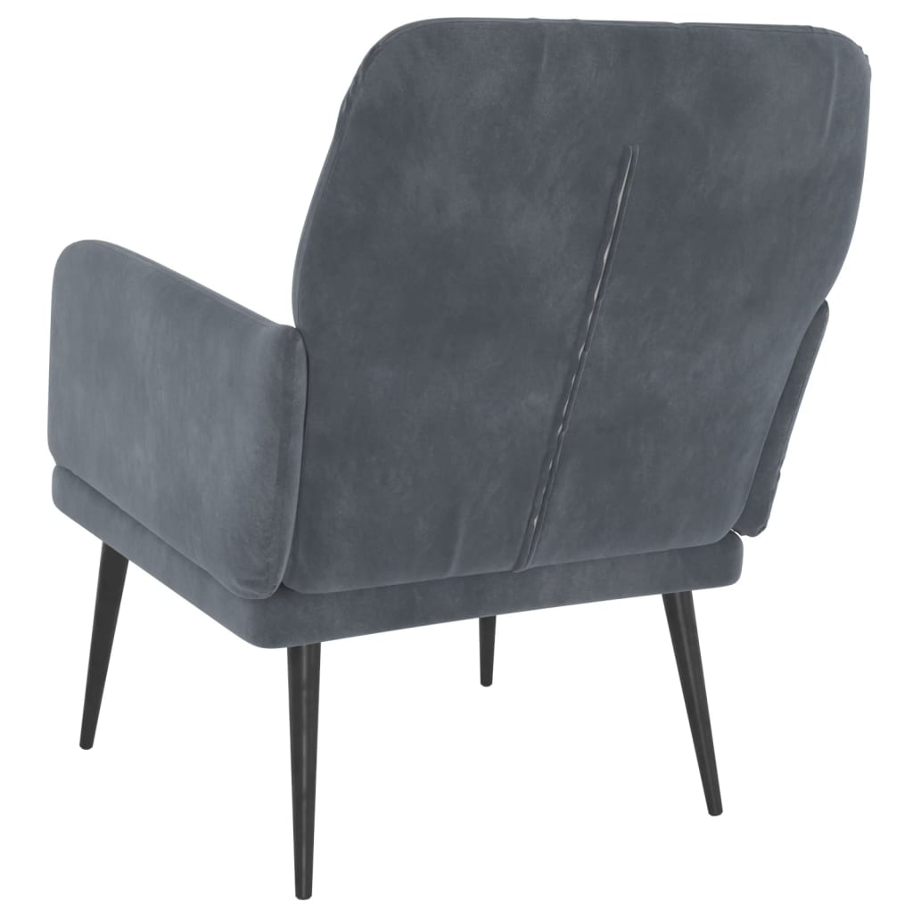 vidaXL Fotel, ciemnoszary, 62x79x79 cm, obity aksamitem