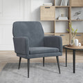 vidaXL Fotel, ciemnoszary, 62x79x79 cm, obity aksamitem