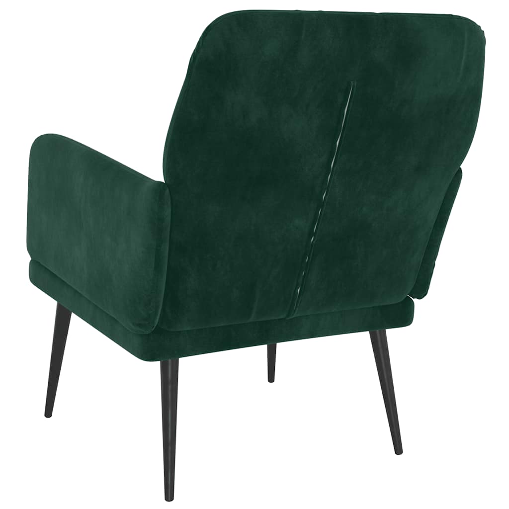 vidaXL Fotel, ciemnozielony, 62x79x79 cm, obity aksamitem