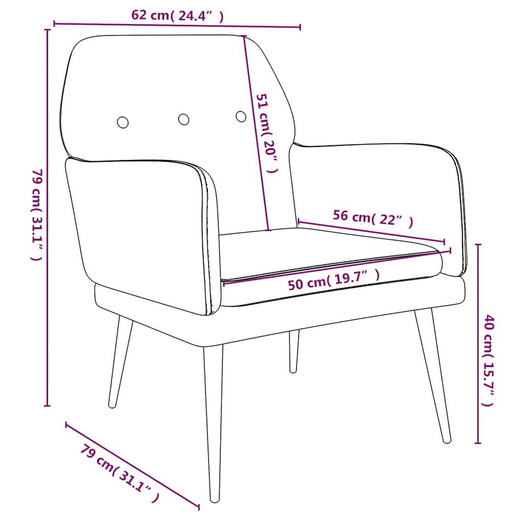 vidaXL Fotel, ciemnozielony, 62x79x79 cm, obity aksamitem