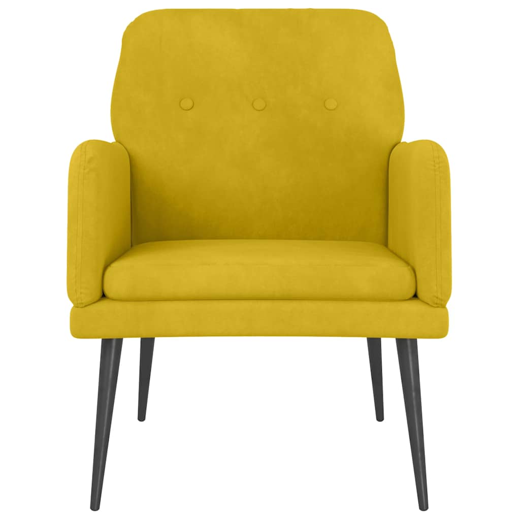 vidaXL Fotel, żółty, 62x79x79 cm, obity aksamitem