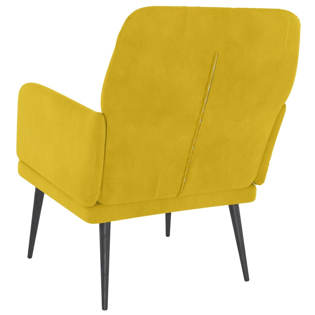 vidaXL Fotel, żółty, 62x79x79 cm, obity aksamitem