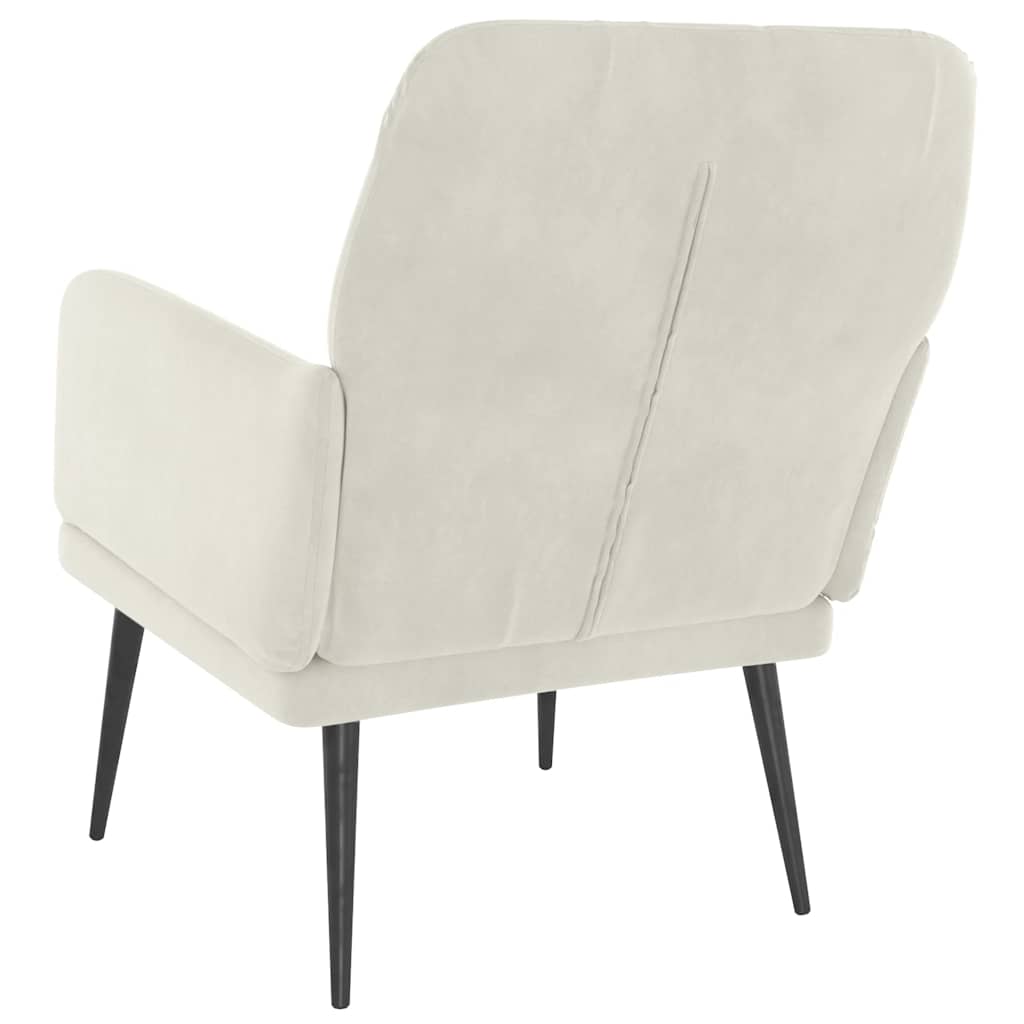 vidaXL Fotel, kremowy, 62x79x79 cm, obity aksamitem