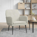 vidaXL Fotel, kremowy, 62x79x79 cm, obity aksamitem