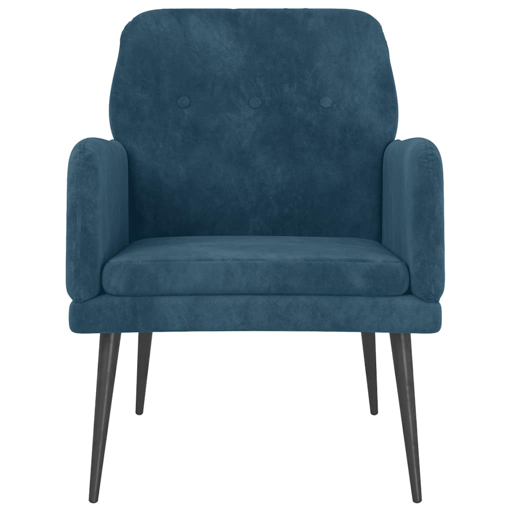 vidaXL Fotel, niebieski, 62x79x79 cm, obity aksamitem