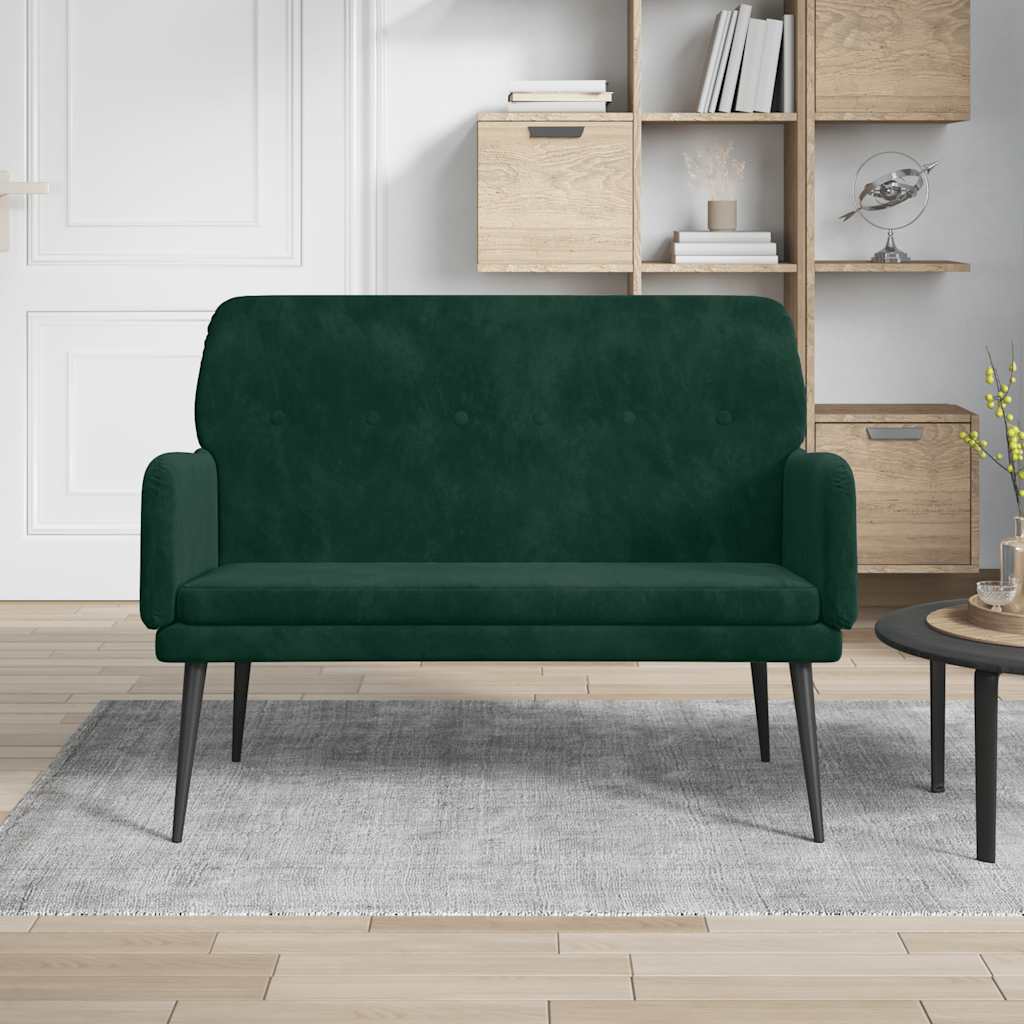 vidaXL Ławka, ciemnozielona, 108x79x79 cm, tapicerowana aksamitem