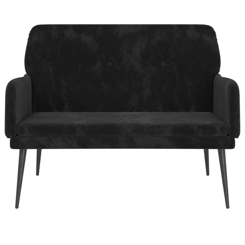 vidaXL Ławka, czarna, 108x79x79 cm, tapicerowana aksamitem