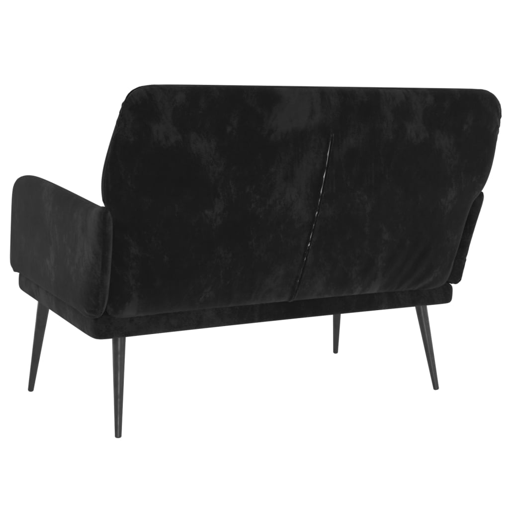 vidaXL Ławka, czarna, 108x79x79 cm, tapicerowana aksamitem