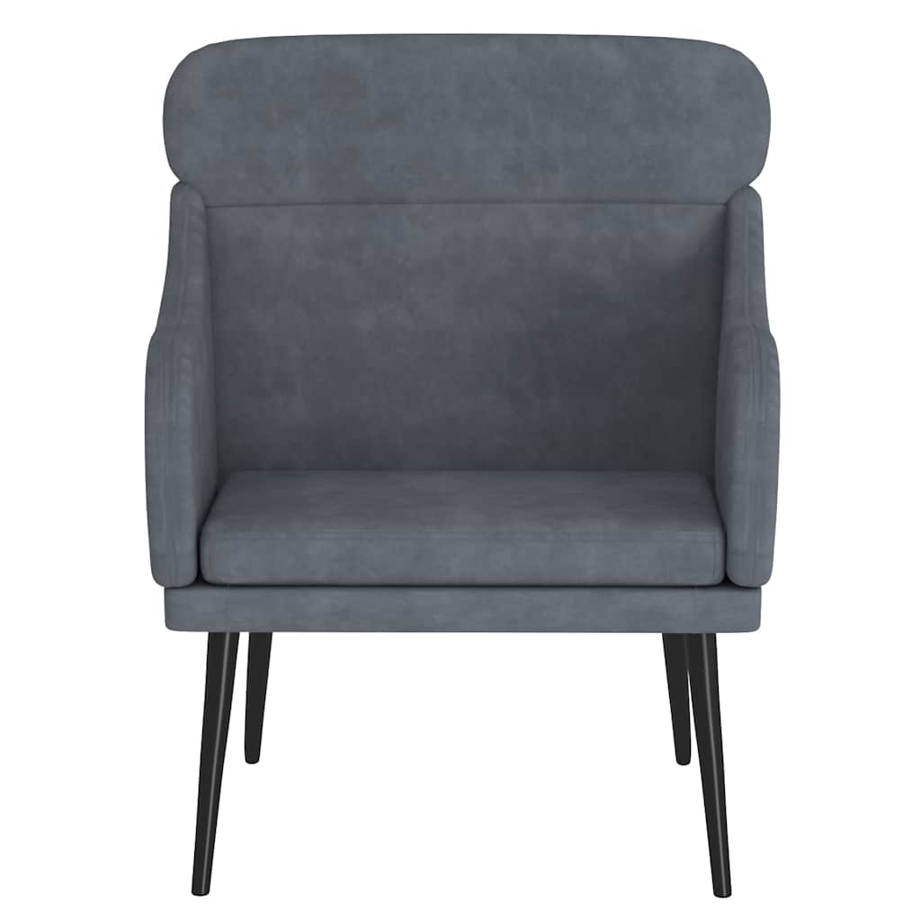 vidaXL Fotel, ciemnoszary, 63x76x80 cm, obity aksamitem