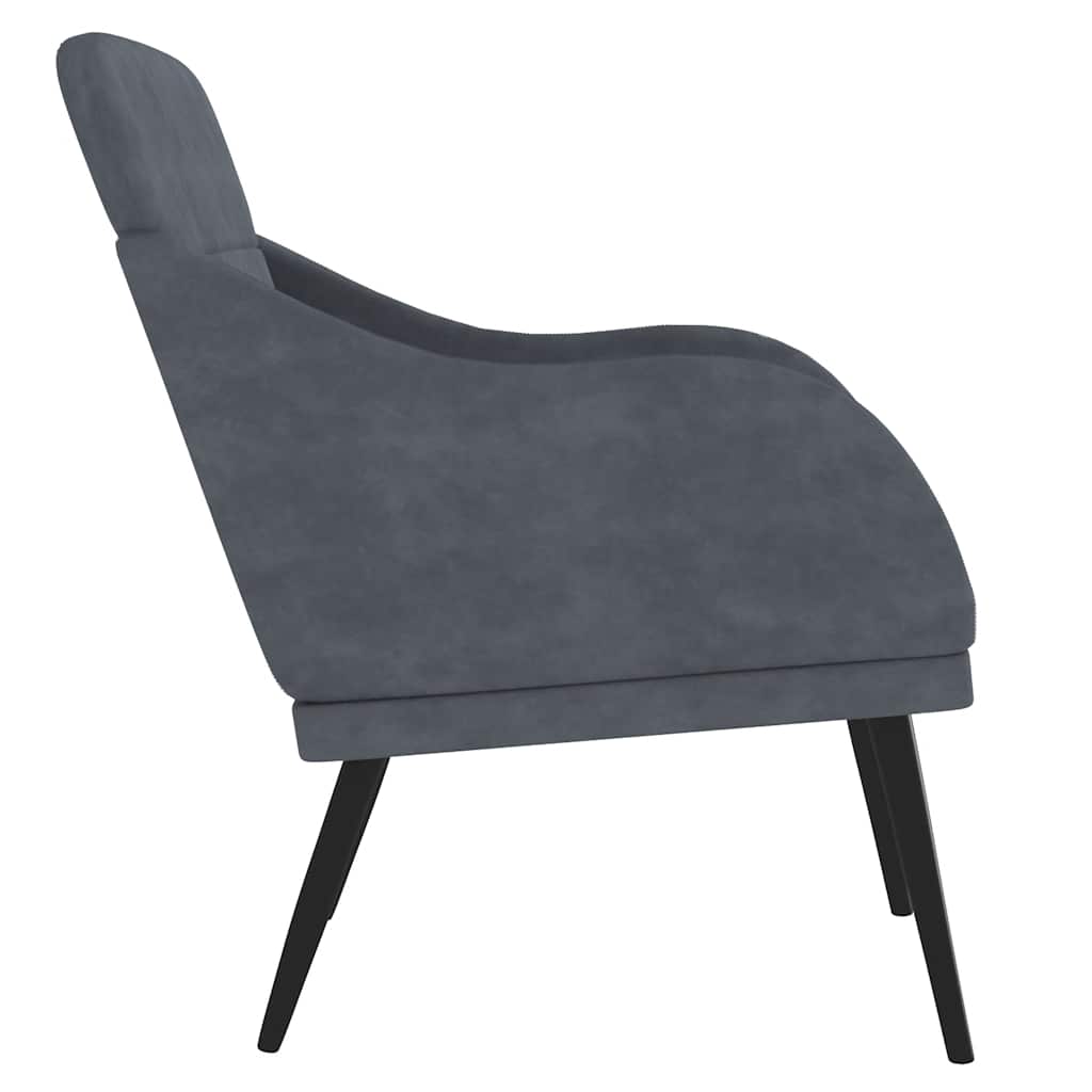 vidaXL Fotel, ciemnoszary, 63x76x80 cm, obity aksamitem