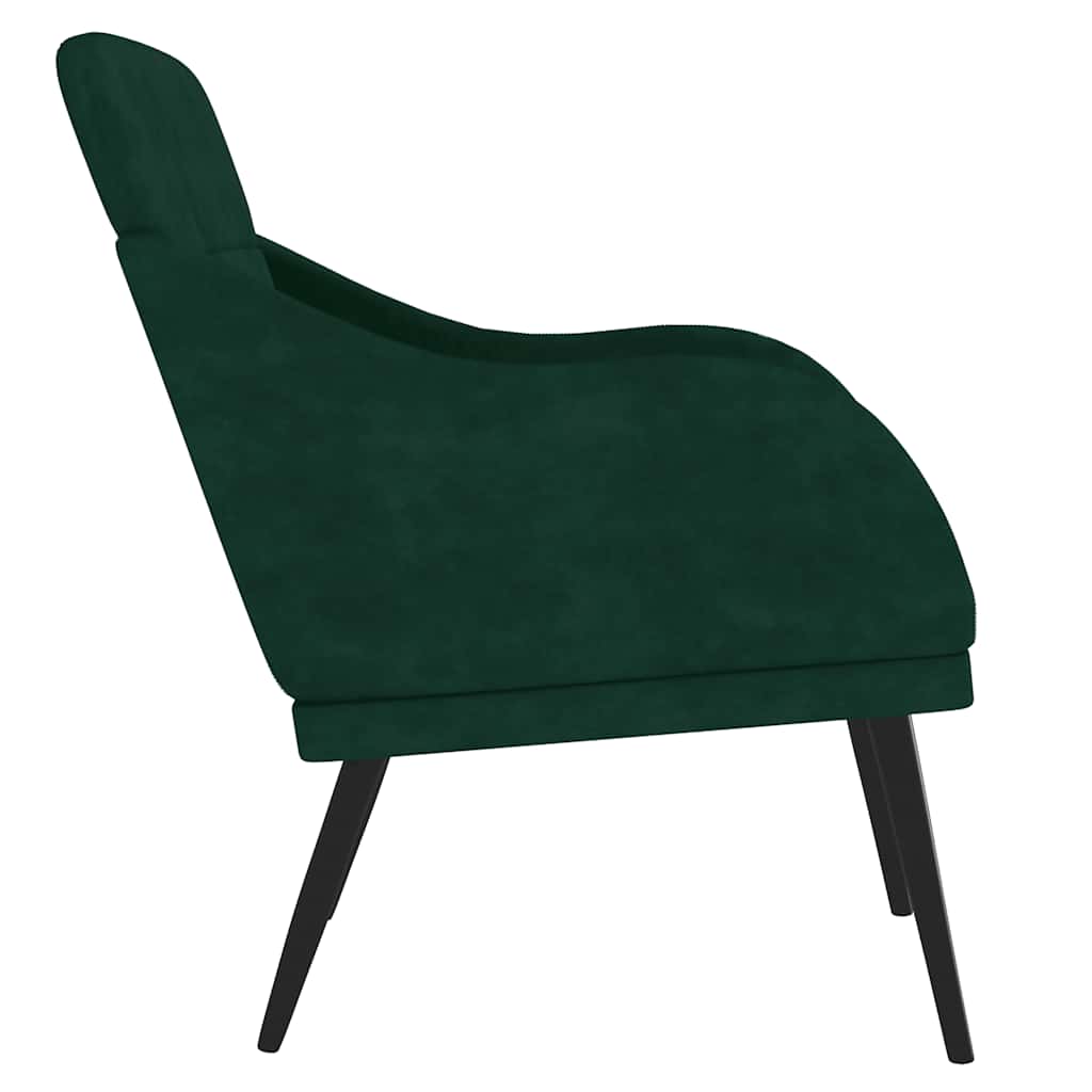 vidaXL Fotel, ciemnozielony, 63x76x80 cm, obity aksamitem