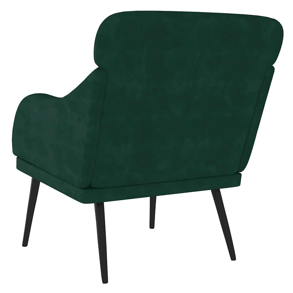 vidaXL Fotel, ciemnozielony, 63x76x80 cm, obity aksamitem