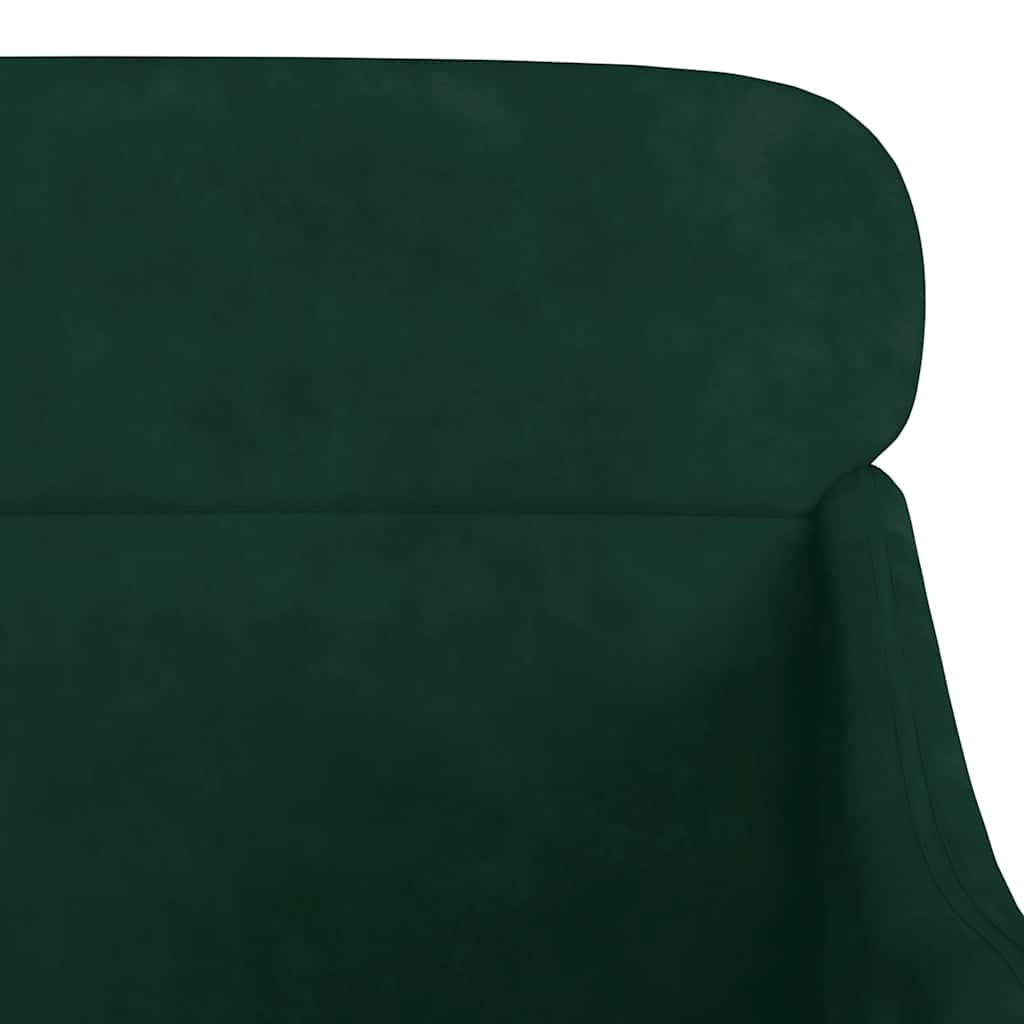 vidaXL Fotel, ciemnozielony, 63x76x80 cm, obity aksamitem
