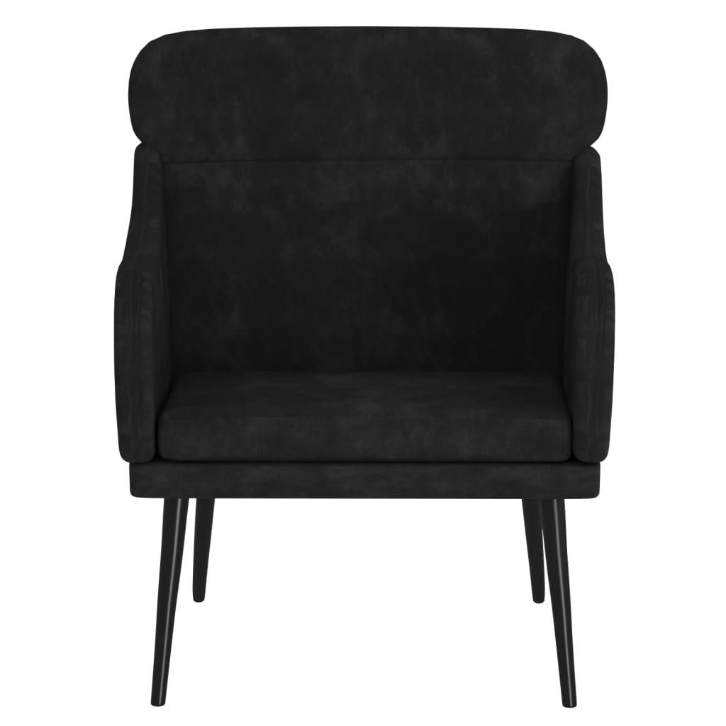 vidaXL Fotel, czarny, 63x76x80 cm, obity aksamitem