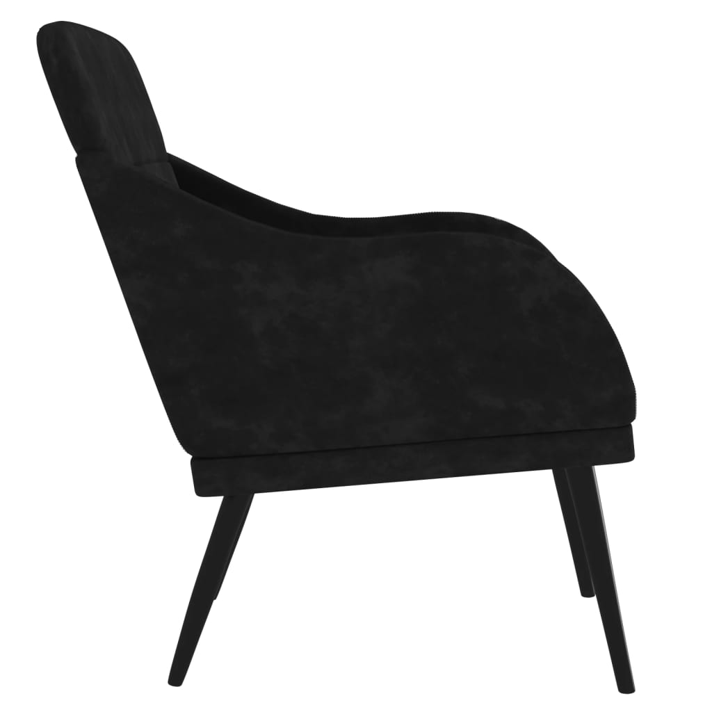 vidaXL Fotel, czarny, 63x76x80 cm, obity aksamitem