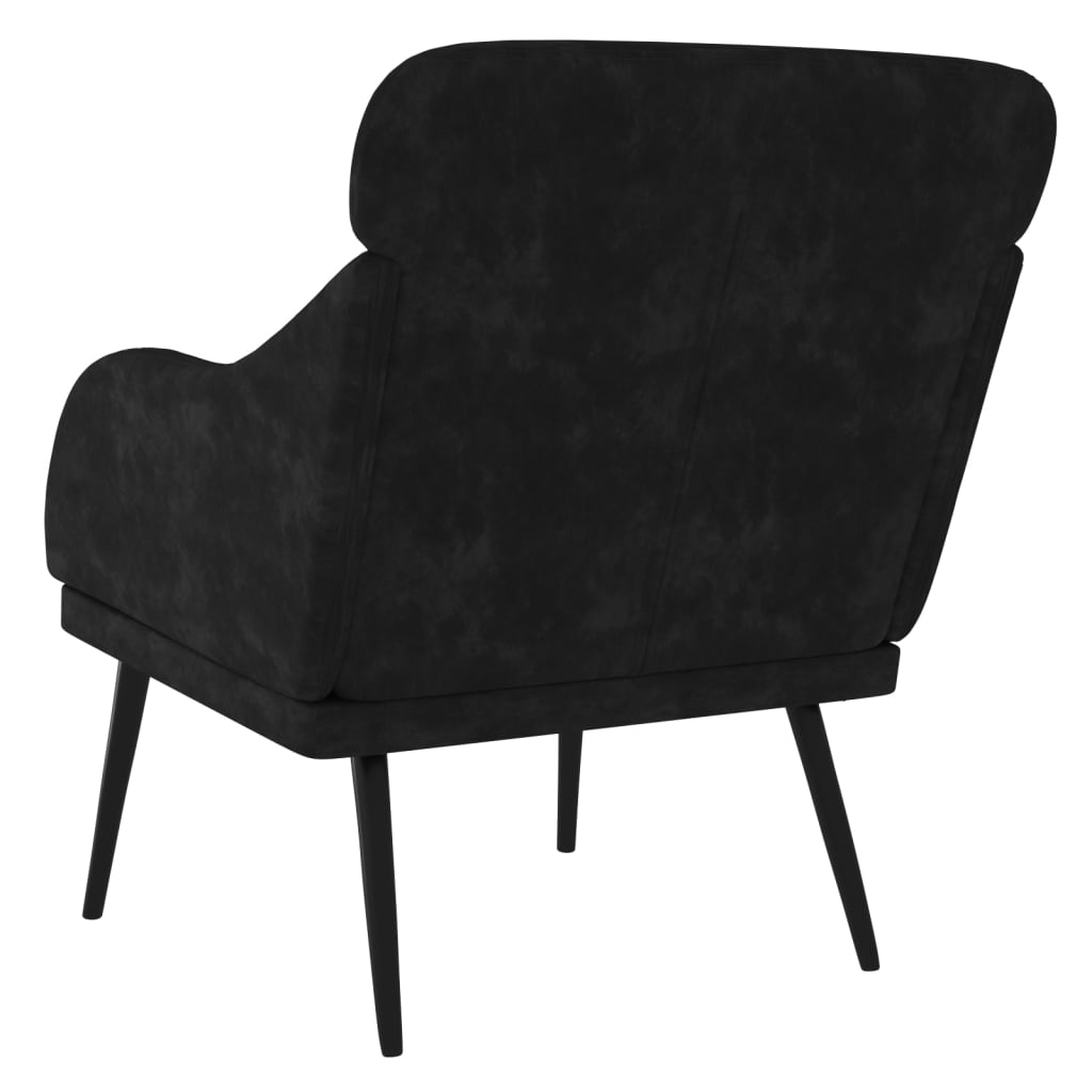 vidaXL Fotel, czarny, 63x76x80 cm, obity aksamitem