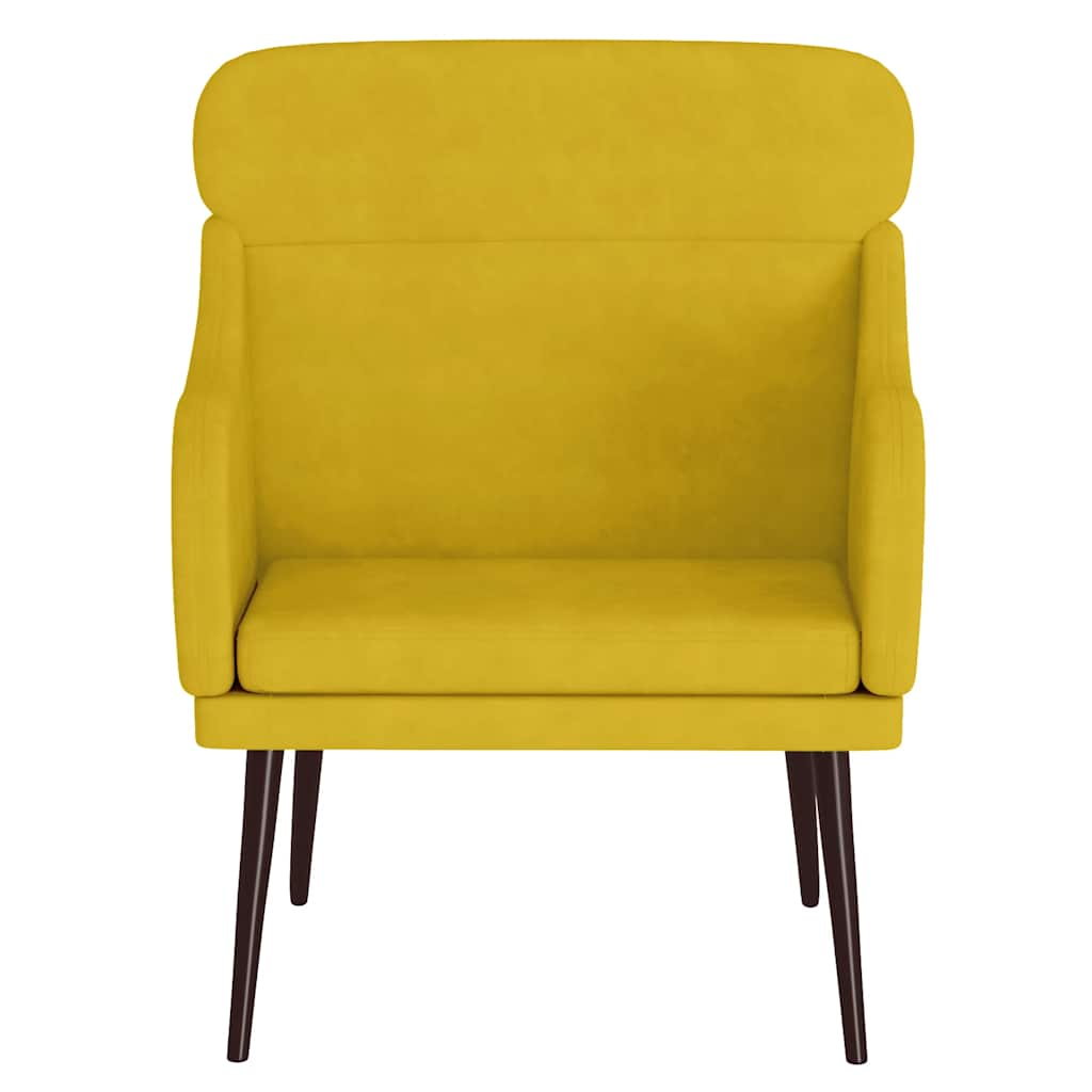 vidaXL Fotel, żółty, 63x76x80 cm, obity aksamitem