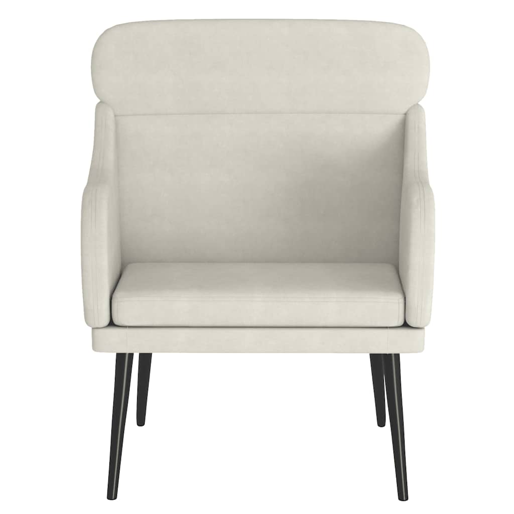 vidaXL Fotel, kremowy, 63x76x80 cm, obity aksamitem