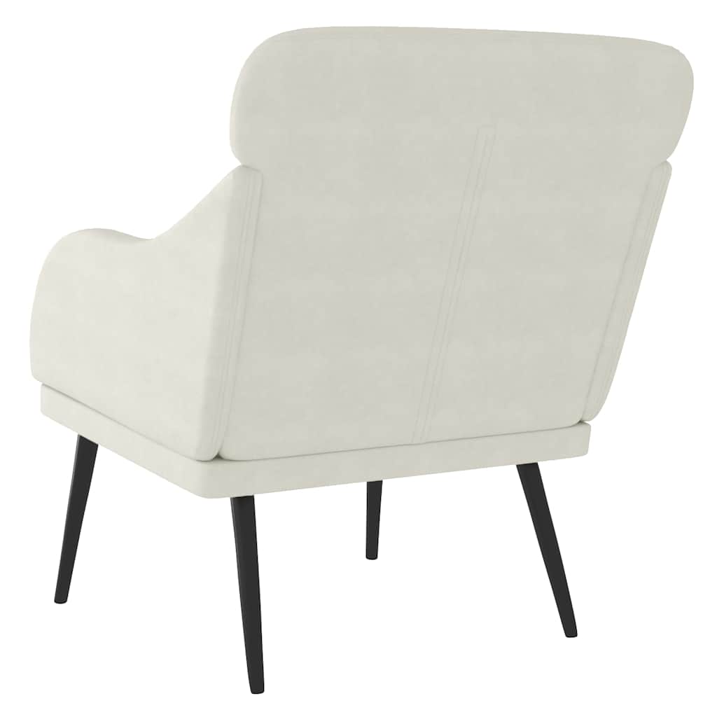 vidaXL Fotel, kremowy, 63x76x80 cm, obity aksamitem