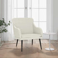 vidaXL Fotel, kremowy, 63x76x80 cm, obity aksamitem