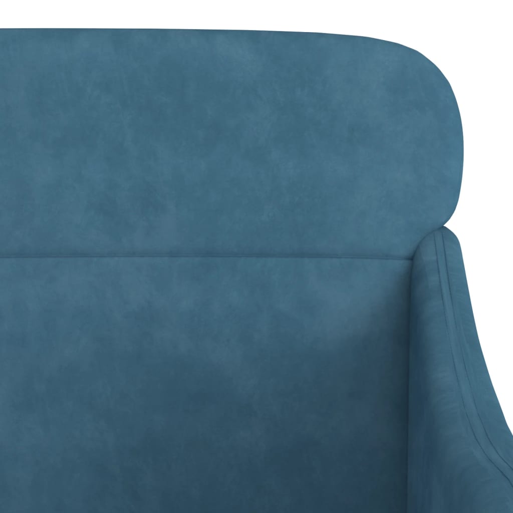 vidaXL Fotel, niebieski, 63x76x80 cm, obity aksamitem