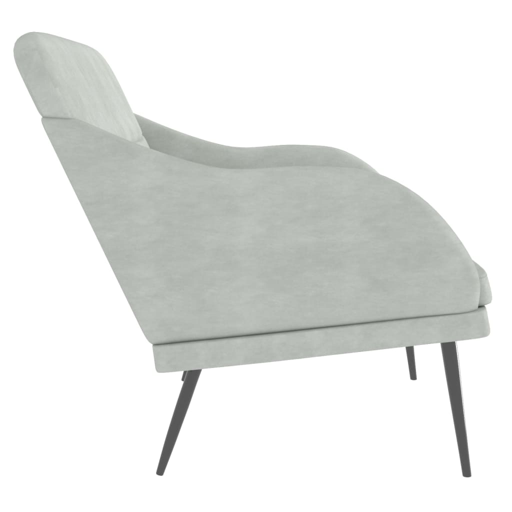 vidaXL Ławka, jasnoszara, 110x76x80 cm, obita aksamitem