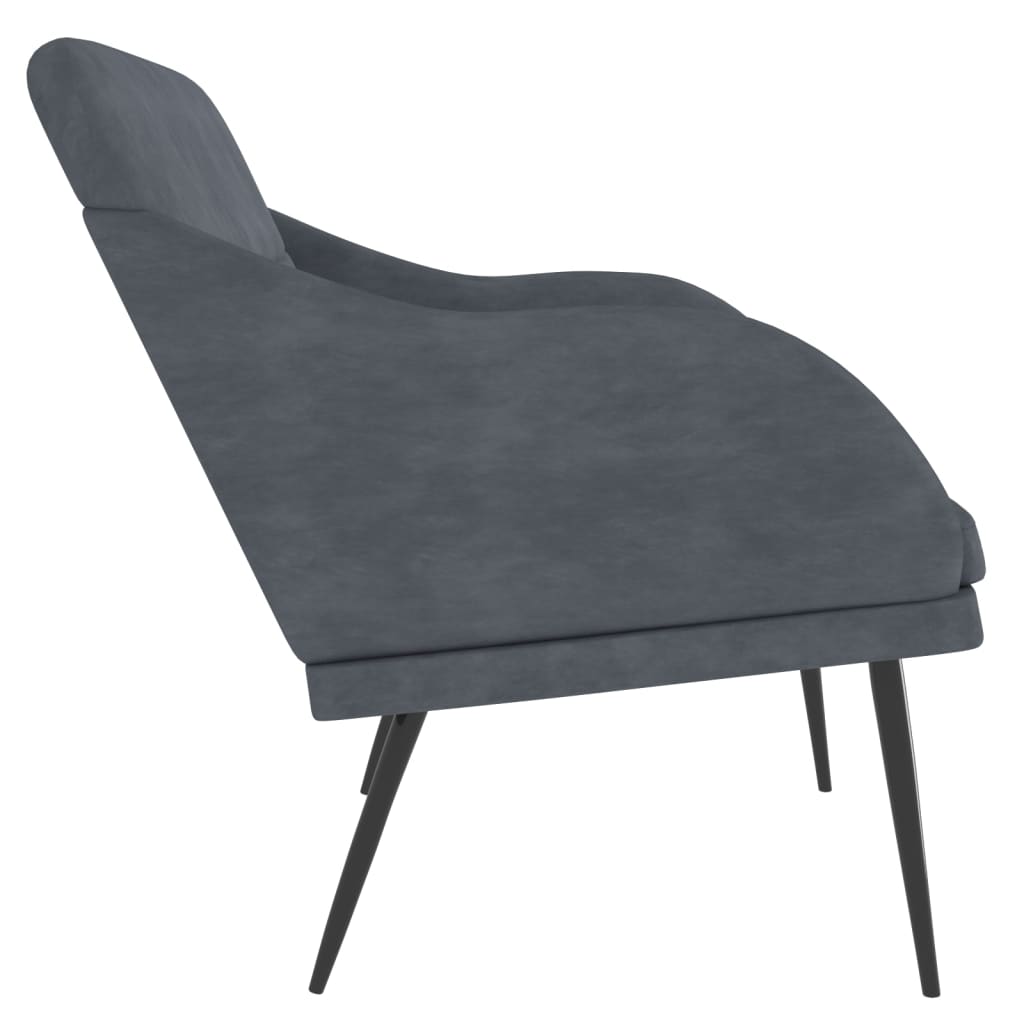 vidaXL Ławka, ciemnoszara, 110x76x80 cm, obita aksamitem