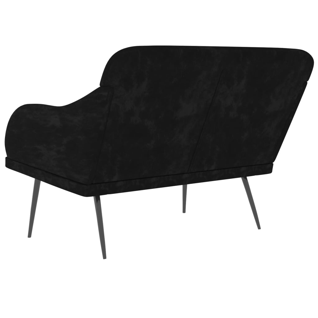 vidaXL Ławka, czarna, 110x76x80 cm, obita aksamitem