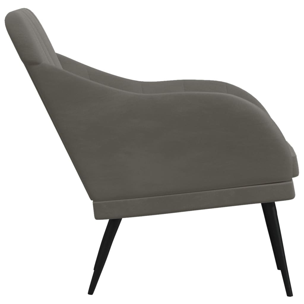 vidaXL Fotel, ciemnoszary, 63x76x80 cm, obity aksamitem