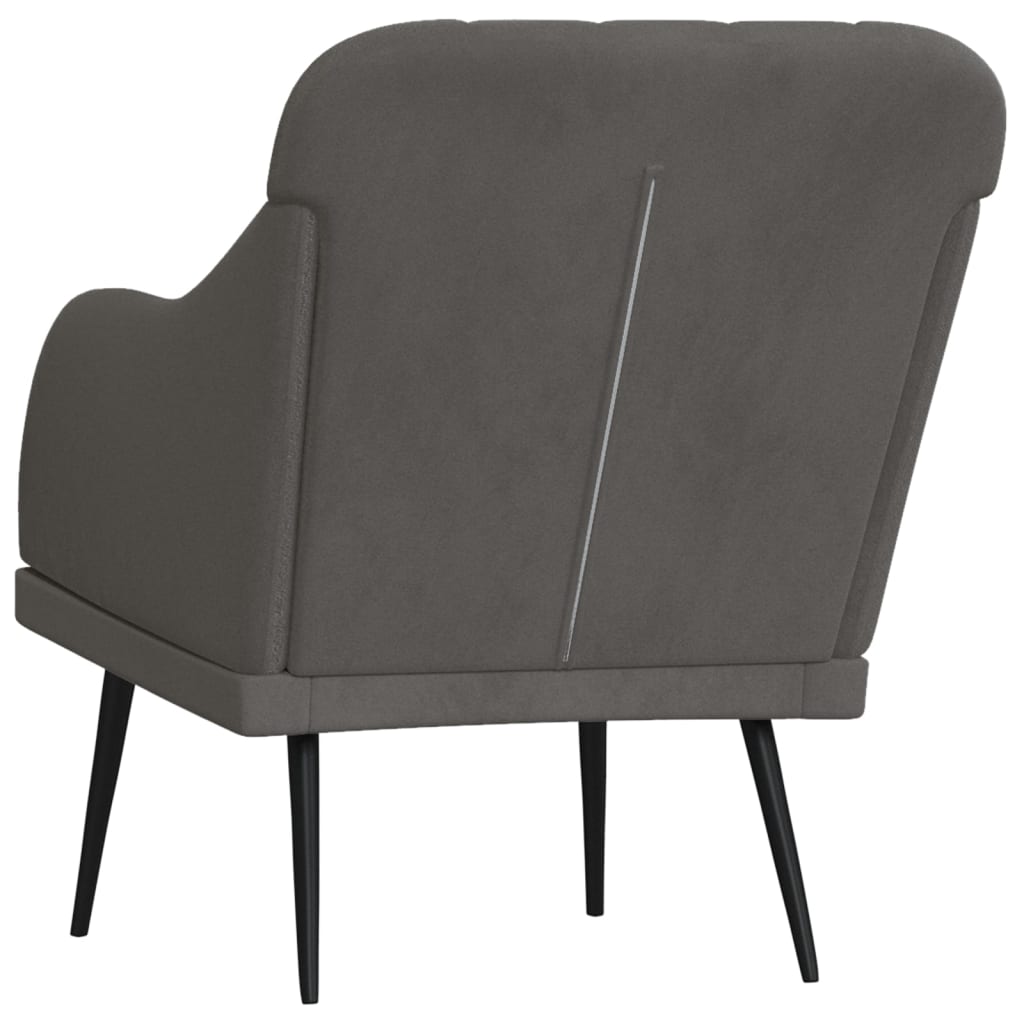vidaXL Fotel, ciemnoszary, 63x76x80 cm, obity aksamitem
