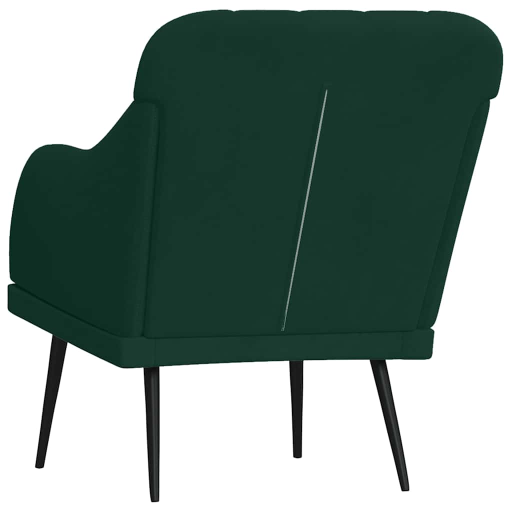 vidaXL Fotel, ciemnozielony, 63x76x80 cm, obity aksamitem