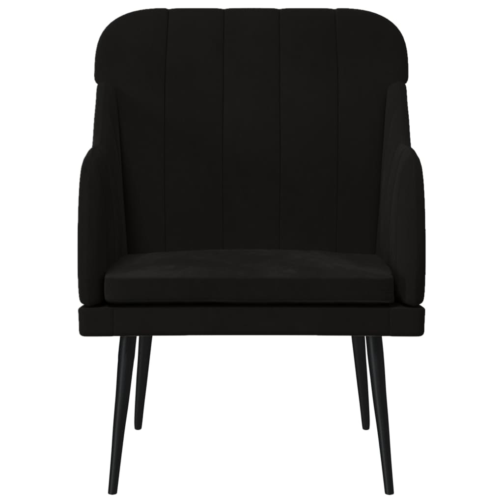 vidaXL Fotel, czarny, 63x76x80 cm, obity aksamitem